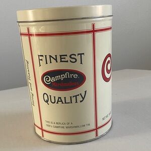 Vtg Campfire Marshmallow Replica Tin Borden 16oz Can USA Borden Food Metal USA